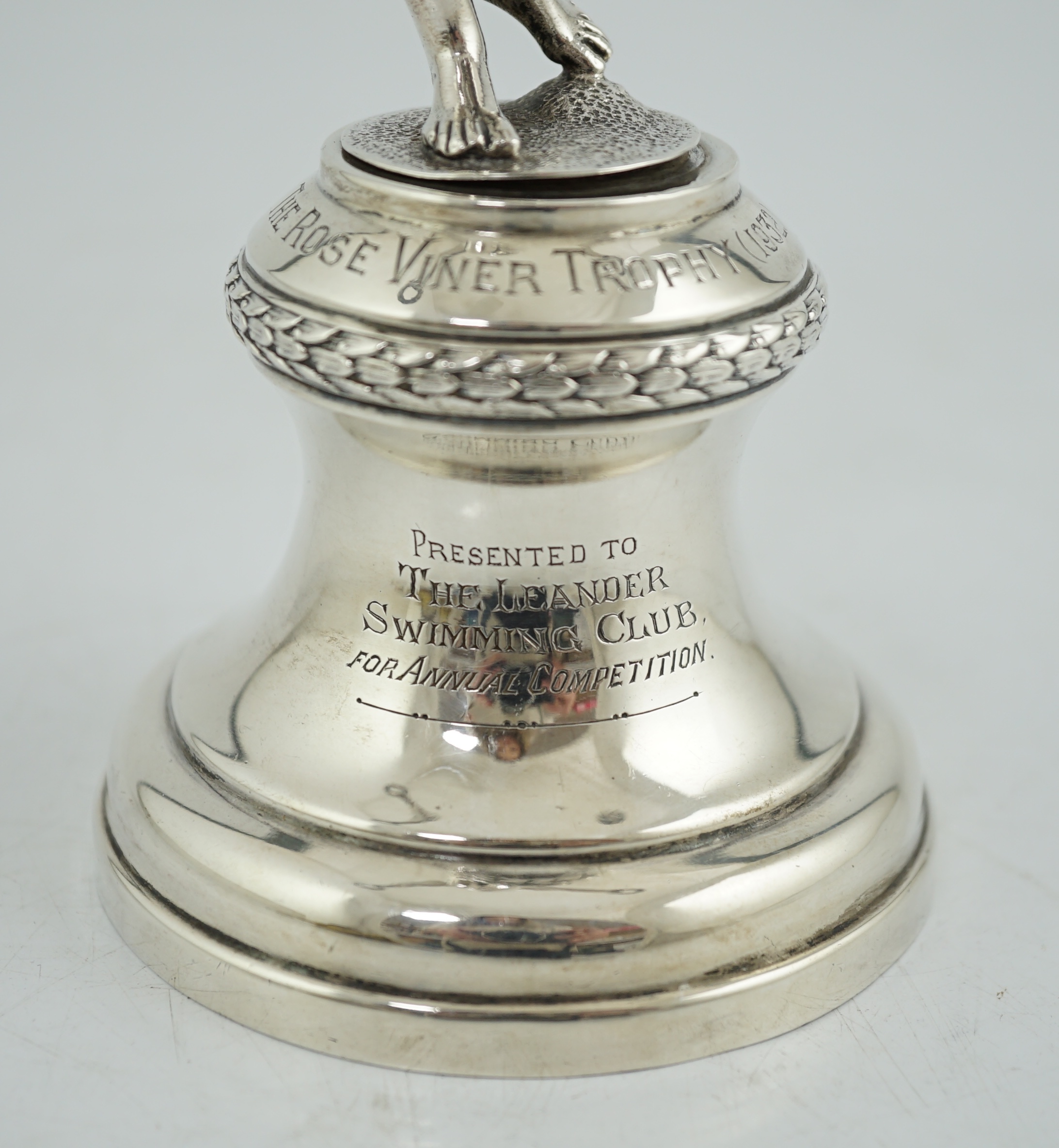 A George V silver presentation swimming trophy, 'The Rose Viner Trophy', by Viners Ltd